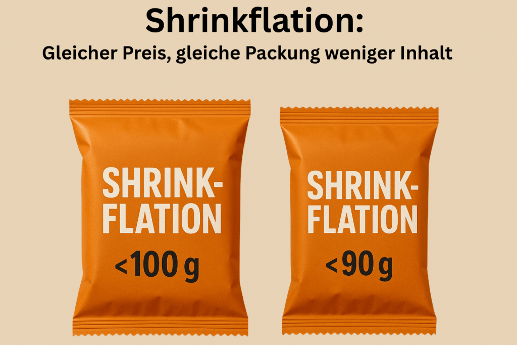 Skrinkflation = Gleicher Preis, gleiche Packung, weniger Inhalt